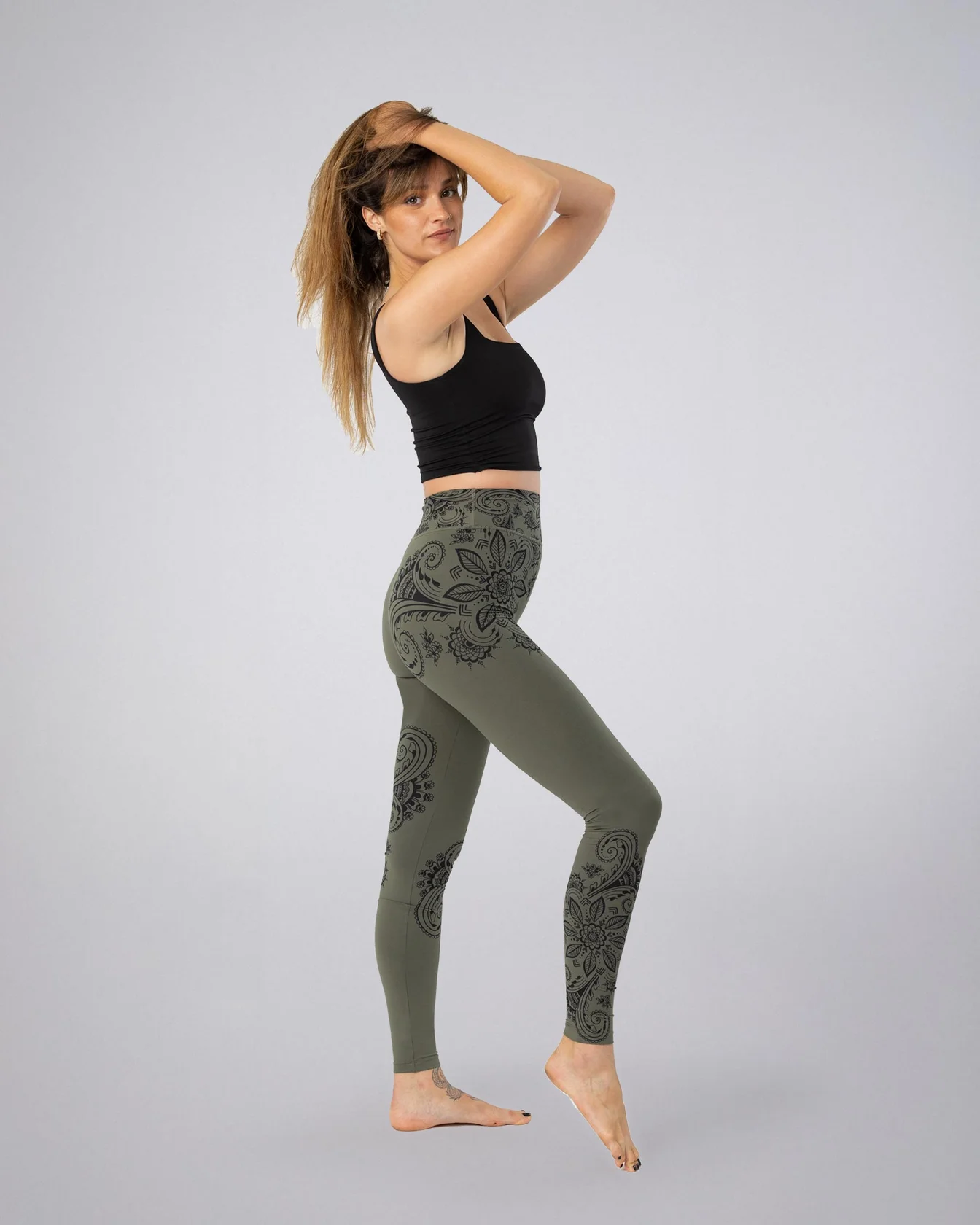 Image 2 of - ladiesleggingmulledbasilprinteddesign2jpg