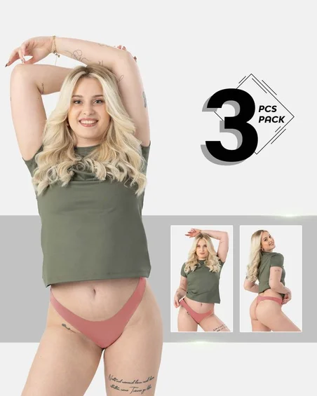 Brazilijos kelnaitės iš nailono ir elastano – 3 vnt. Pakuotė