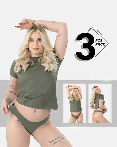 Brazilijos kelnaitės iš nailono ir elastano – 3 vnt. Pakuotė