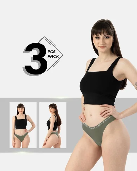 Brazilijos kelnaitės iš nailono ir elastano – 3 vnt. Pakuotė