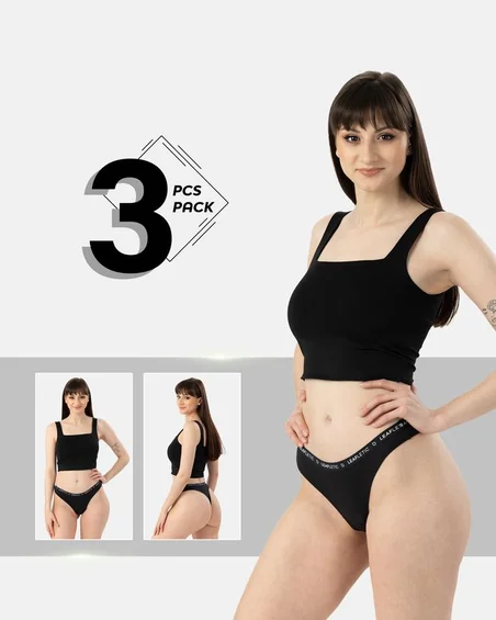 Brazilijos kelnaitės iš nailono ir elastano – 3 vnt. Pakuotė