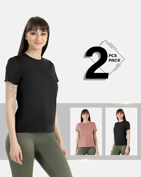 Second-skin marškinėliai iš nailono ir elastano – 2 vnt. Pakuotė