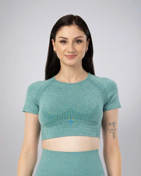 Moteriški crop marškinėliai - Sporto apranga
