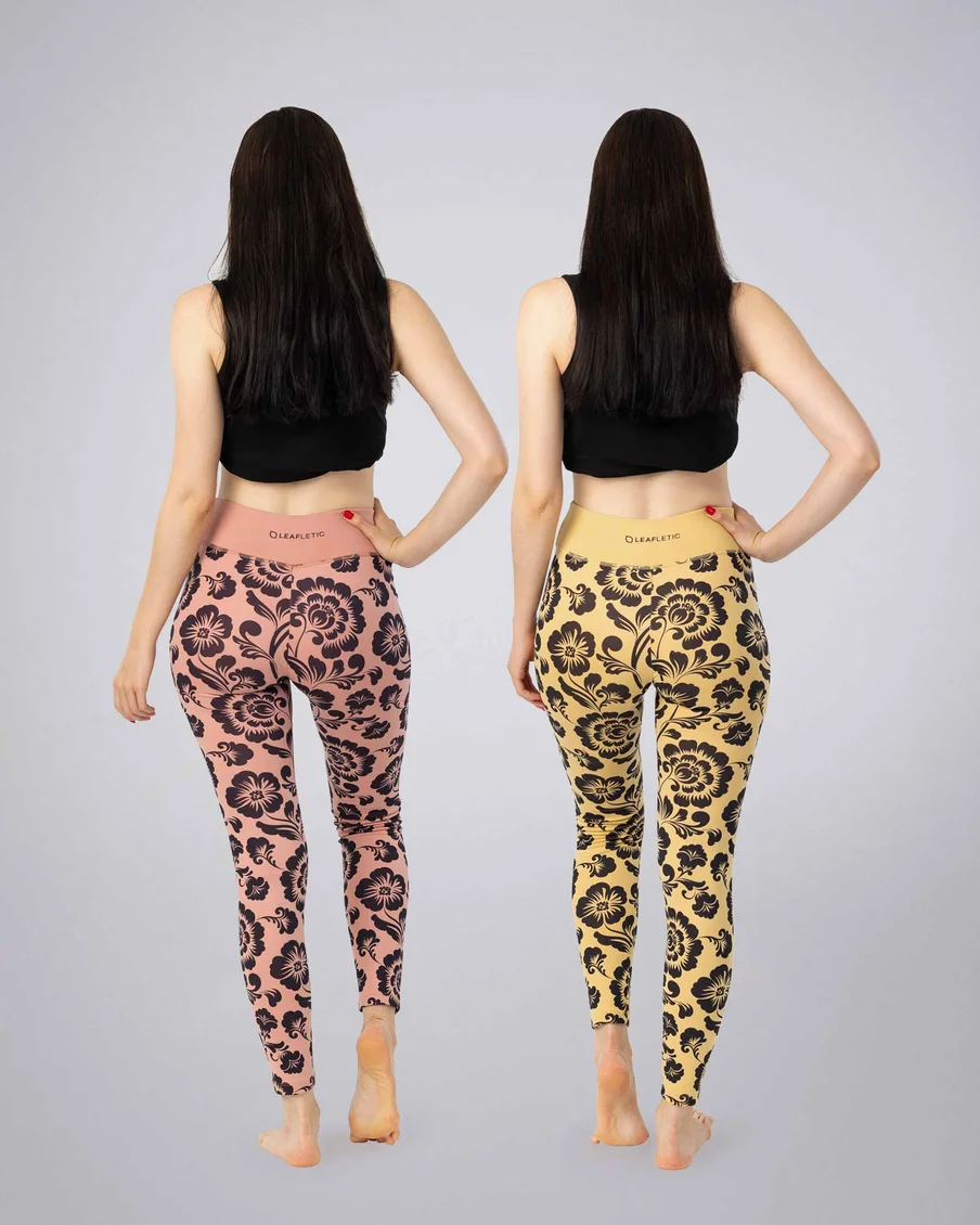 Image 5 of - ladiesleggingcurryash-roseprinteddesign5jpg