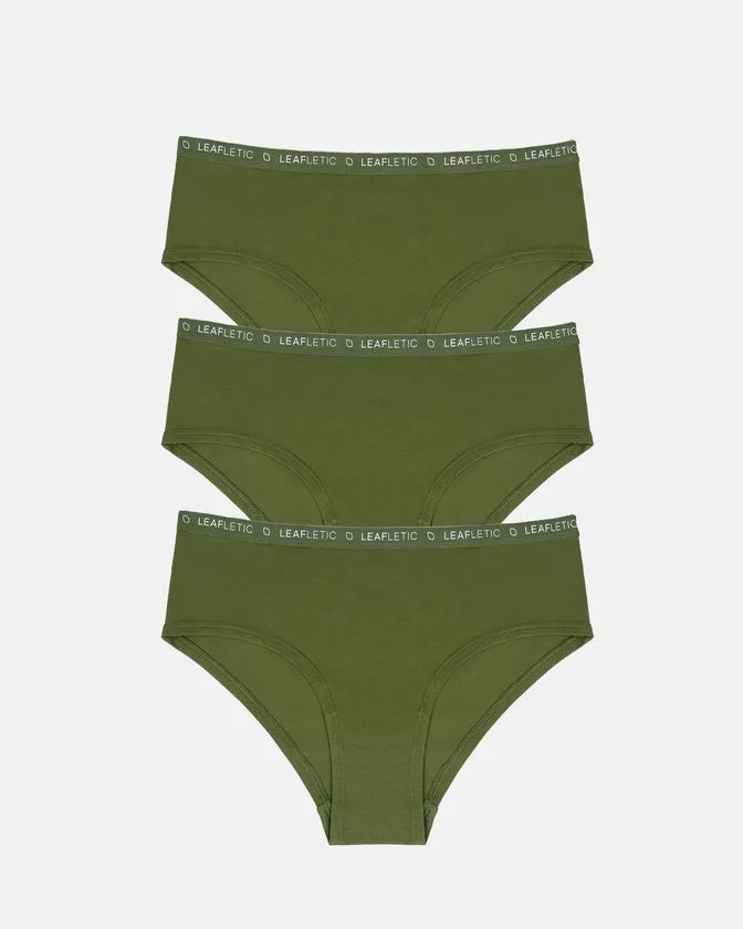 Moteriškos hipster kelnaitės iš medvilnės ir elastano - 3 vnt. pakuotėje
